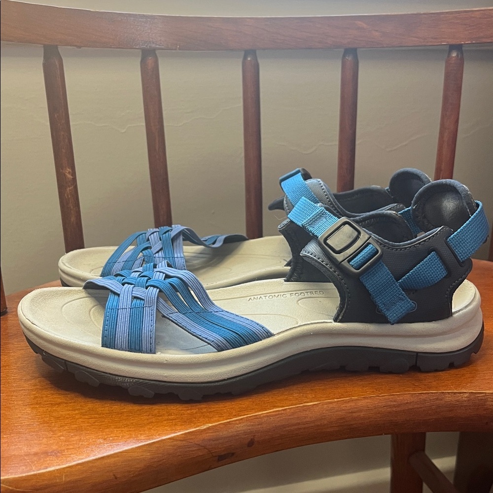 KEEN Women's Terradora II Strappy Open Toe Sandals in Navy/Mykonos Blue Size 8 - Picture 4 of 13